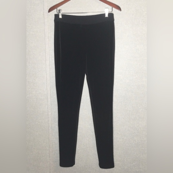 Joseph Ribkoff Black Velvet High Waist Pants - Picture 4 of 7
